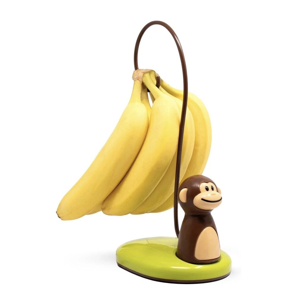 Joie Monkey Banana Tree Holder, Countertop Fruit Hanger with Secure Black